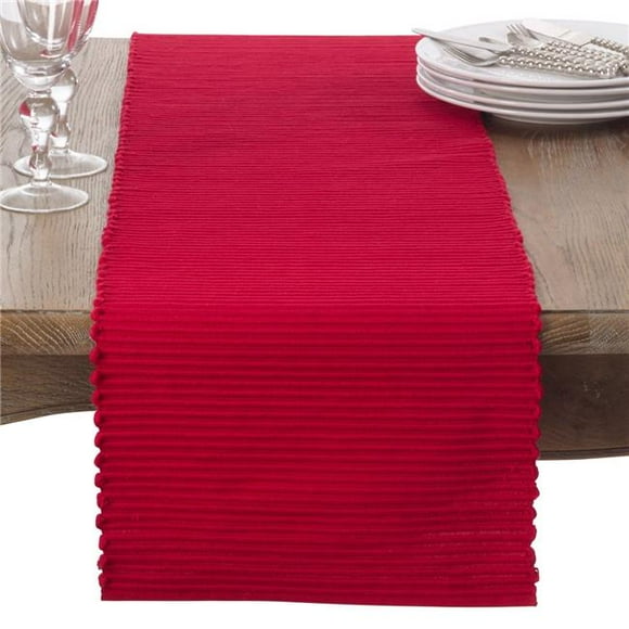 Saro Lifestyle 2126.R13120B 120 Po Chemin de Table Design Nervuré&44; Rouge