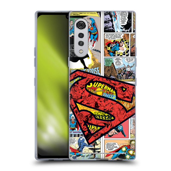 Head Case Designs Officially Licensed Superman DC Comics Comicbook Art Oversized Logo Soft Gel Case Compatible with LG Velvet / 5G