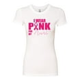 thumbnail image 2 of I Wear Pink for My Aunt Survivor Awareness Womens Slim Fit Junior Tee, White, Small, 2 of 3