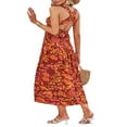 thumbnail image 4 of Robe Longue Plissée Femme d'Été Buste Froncé Dos Ouvert Maxi Robe Longue Fluide, 4 of 6