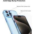 thumbnail image 5 of Case for iPhone 15 Pro Max 6.7" Luxury Plating Edge Case Cover Slim Lightweight Glossy Bling Phone Case Soft TPU Shockproof Bumper Case Electroplated Case,Blue, 5 of 12