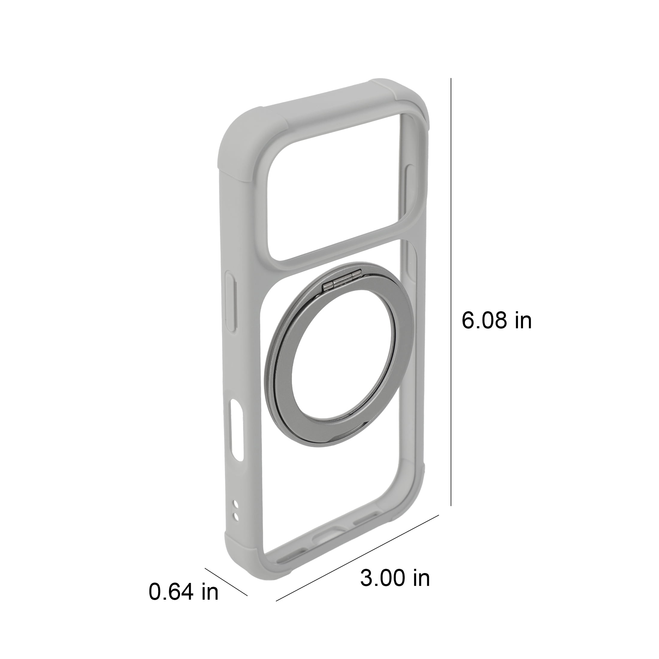 onn iPhone 18 Pro and iPhone 17 Pro Bumper Phone Case with MagSafe & 360° Ring Kickstand, Clear
