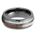thumbnail image 4 of Silly Kings Jewelry 8mm Gunmetal Tungsten Ring - Deer Antler Wedding Band - Meteorite Ring (10), 4 of 4