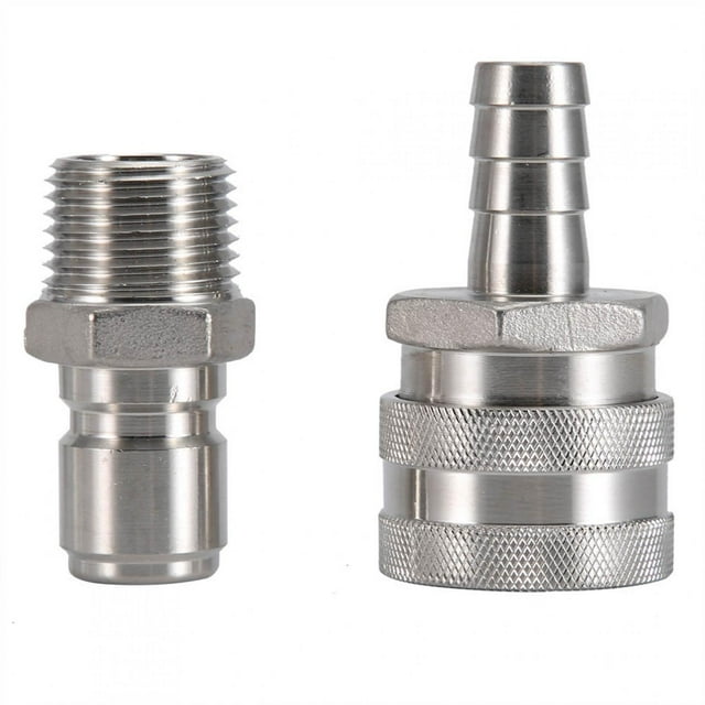 Stainless Steel Brewing Quick Disconnect Set, 1/2"BSP Beer Fitting Wine Quick Connector Male and Female for Homebrew Beer