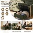 thumbnail image 6 of Villeston Modern U-Shape Sectional Sofa , 3 Seat Lounge Sleeper with Double Ottomans for Living Room,Emerald, 6 of 7