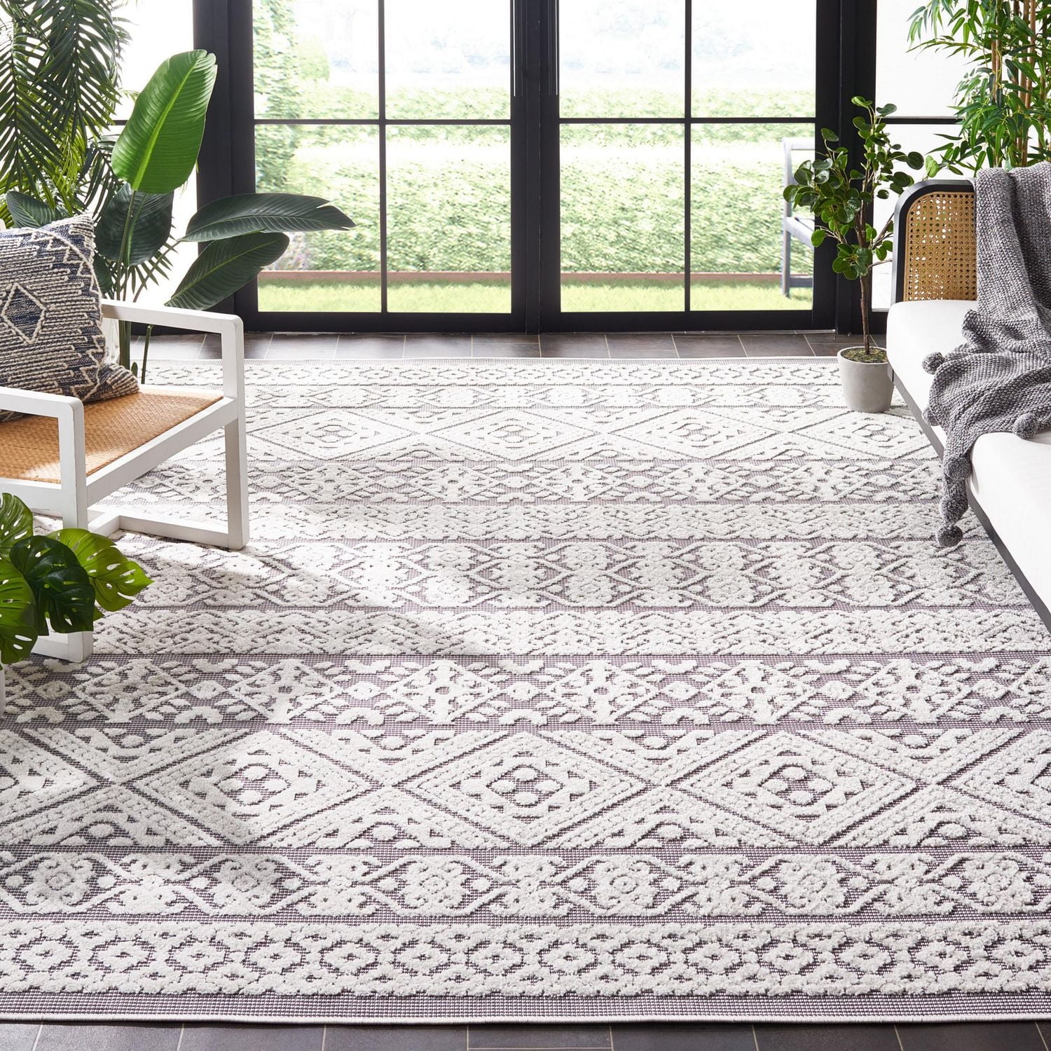 SAFAVIEH Cabana Allycia Geometric Indoor/Outdoor Area Rug