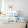 thumbnail image 5 of Homewish Blue Ribbon Letter H Bedding Comforter Set 7 Pieces, Cartoon Cute Monogrammed Full Bedding Set, Princess Fairy Tale Bow Reversible Fitted Sheet Flat Sheet, Super Cozy Room Decor, 5 of 7