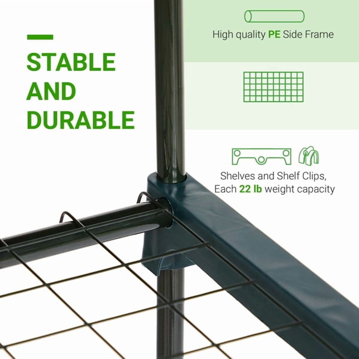 4 Tier Mini Greenhouse with PVC Cover & Roll-Up Zipper Door, Portable Waterproof Greenhouse for Garden Backyard, 27" x 19" x 62", Transparent