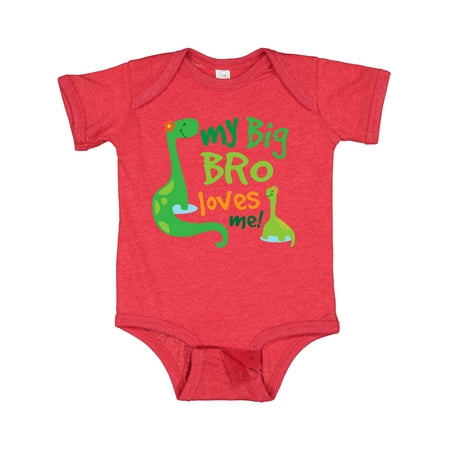 

Inktastic My Big Bro Loves Me Dinosaur Brother Gift Baby Boy Bodysuit