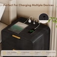 thumbnail image 5 of LGHM Set of 2 Nightstands with Charging Station, 2-Drawer Bedside Tables with USB & Type-C Ports, Mid-Century Modern End Tables for Bedroom, Black, 5 of 13