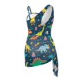 thumbnail image 5 of POLERO Girls' Cartoon Dinosaur One-Piece Swimsuit with Mesh Cover Up Skirt - Quick Dry, Padded Swimwear for Beach & Pool Days, 7-18 Years, 5 of 10