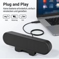 thumbnail image 4 of Mini portable speaker, soundbar, 10 watts, USB interface, connectable to laptop, black., 4 of 4