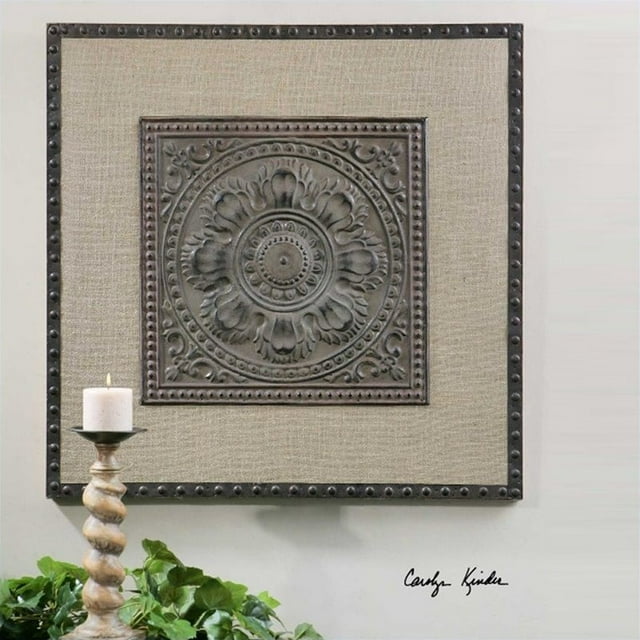 Uttermost Filandari Estampillé Métal MDF et Sapin Art Mural en Bronze Rouille/bronze Clair