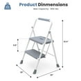 thumbnail image 3 of edx 2 Step Ladder, Portable Folding Step Stool Heavy Duty, Anti-Slip, Lightweight 800Lbs Capacity, Gray-White, 3 of 8