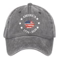 thumbnail image 4 of AJGRHE Unisex Baseball Cap Independence Day Print Soft Peak Sun Hat Outdoor Classic Casual Daily Wear Adjustable Grey One Size, 4 of 4