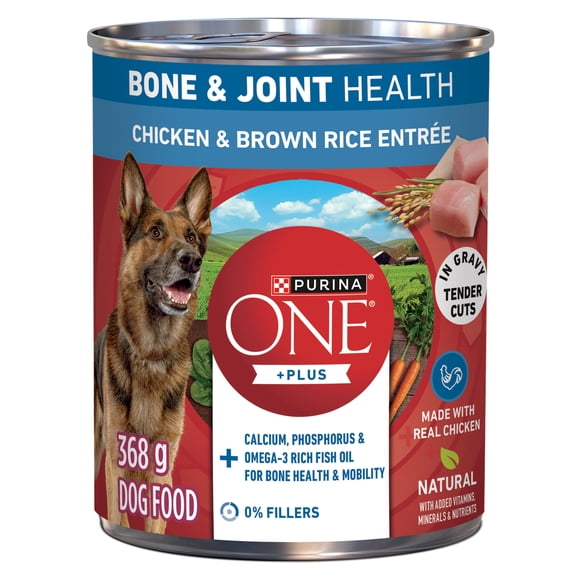 Purina ONE +Plus Bone & Joint Health Chicken & Brown Rice Entrée, Wet Dog Food, 368g