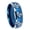 Matte Blue, variant on Multiple Marine Step Edge Brush Black Tungsten Men Ring 10MM