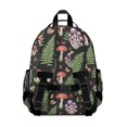 thumbnail image 2 of Mushroom and Fern Black Pattern Cute School Backpack Bag for School with Padded Back and Adjustable Shoulder Straps 15.25"x11.5"x5.25", 2 of 3