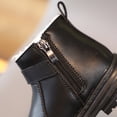 thumbnail image 5 of Otqutp Winter Shoes for Toddler Fashion Children's Fashion Boots Girls' English Style Single Boots Side Zipper Boys' Fashion Buckle Short Cotton Boots(Black,3.5-4 Years), 5 of 5