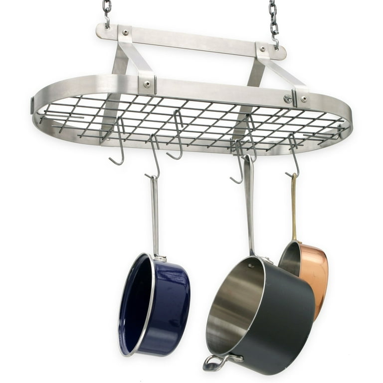 Metal Oval Hanging Pot Rack