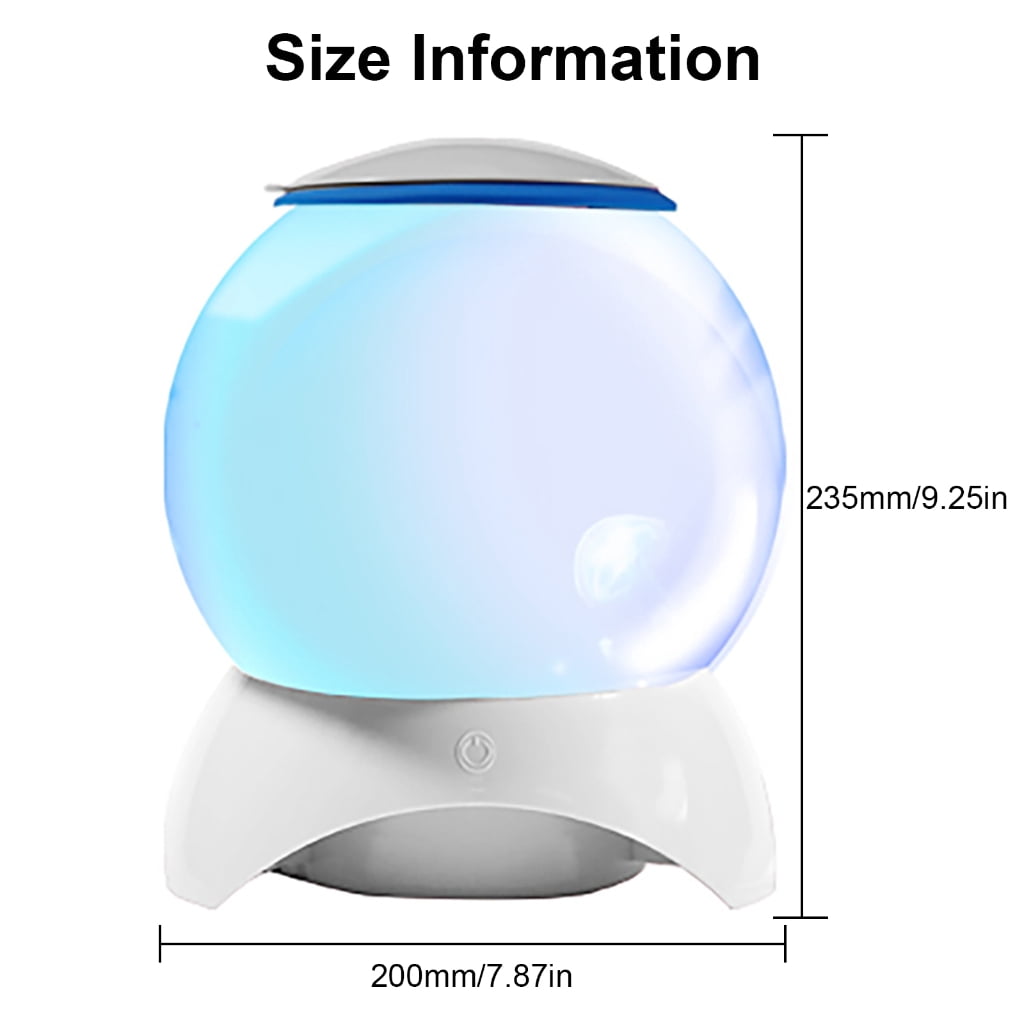 Necvior Clear Sphere Jellyfish Tanks with LED and Pumping for Home Office