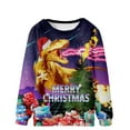 thumbnail image 1 of CEHVOM Chandail de Noël Décontracté pour Hommes, Impression 3D, Manches Longues, Col Rond, Chandail, Chemise, Blouses, en Solde, 1 of 5