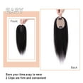 thumbnail image 6 of MY-LADY 100% Remy Human Hair Silk Base Top Hairpiece for Women Clip in Topper Hand-made Top Toppee Hair Piece for Thinning Hair Loss Hair Grey Hair 6inch #1B Natural Black, 6 of 8