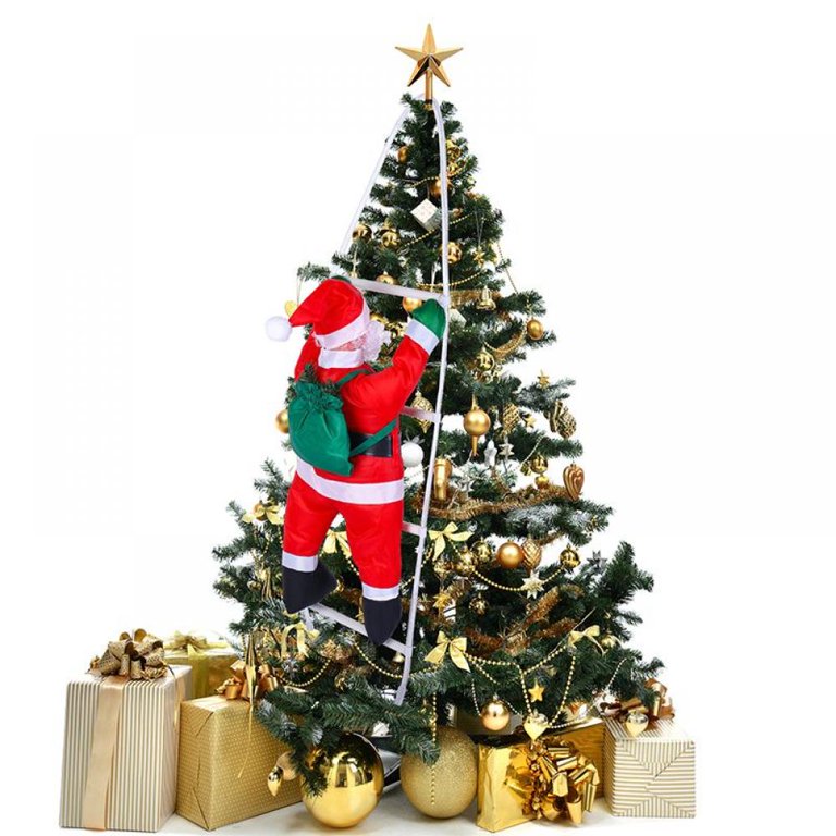 75/300cm Santa Claus Climbing Ladder Light Christmas Decorations