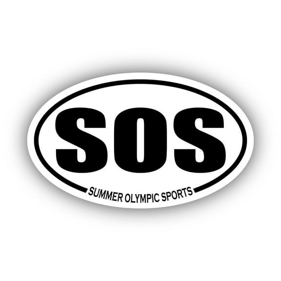 Summer Olympic Sports SOS Oval Bumper Sticker 3M Vinyl Decal 3 in x 5 in