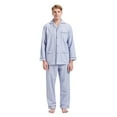 thumbnail image 5 of GLOBAL Men's Pajamas Sets 100% Cotton Flannel Sleepwear Long-Sleeve Top & Bottom Loungewear Gray Lattice XXL, 5 of 7