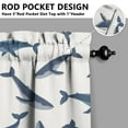 thumbnail image 5 of Kitchen Curtains 36 Inch Short - 3 Panel Set, Shark Whale Dolphin Ocean Theme, Rod Pocket Window Curtain, 100% Polyester for Nautical Farmhouse Kitchen, Easy Wash, 5 of 6