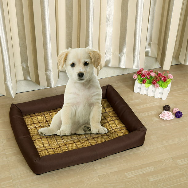 Pet Dog Cat Heat Resistant Pad Bamboo Carpet Summer Sleeping Bed