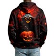 thumbnail image 5 of Leidass Halloween Hoodie for Men Funny Pumpkin Face Hooded Sweatshirts Scary Skull Long SLeeve Tops Holiday Costumes Orange XL, 5 of 5