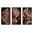 thumbnail image 2 of Designart "Gilded Rose with Vintage Glamour I" Floral Framed Wall Art Set Of 3 - Pink Traditional Frame Canvas Set For Living Room Decor, 2 of 6