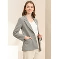 thumbnail image 4 of Blazers para mujer Chaqueta tipo blazer a cuadros con solapa con muesca Boyfriend Albaricoque Negro L, 4 of 6