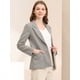 thumbnail image 4 of Blazers para mujer Chaqueta tipo blazer a cuadros con solapa con muesca Boyfriend Albaricoque Negro M, 4 of 6