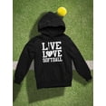 thumbnail image 4 of Live Love Softball Women Hoodie Medium Black, 4 of 4