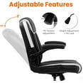 thumbnail image 6 of CQAOE Ergonomic Office Desk Computer Chair with Mid-Back Support, Flip-Up Armrests & Swivel Wheels – PU Leather Executive Task Chair for Home Office & Study  (Black), 6 of 10