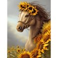 thumbnail image 1 of Pintura de diamante 5D DIY Taladro redondo completo Girasol Caballo Kit Decoración del hogar(3) Hugtrwg Para estrenar, 1 of 9