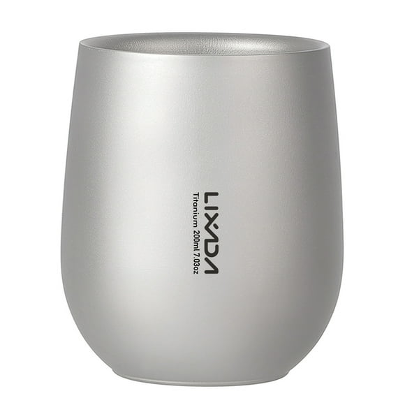 Lixada 200ml Ultralight Titanium Double Wall Insulated Water Cup Tea