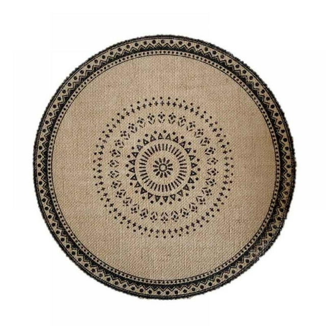 Hand-woven Coaster Ins Placemat Cotton And Linen Dining Table Insulation Pad Shooting Props Home Retro Jute Decorative Mat