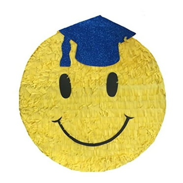 2024 Graduation Emoticon Pinata Blue Cap 16" Congrats Grad You Did It! Class Of 2024