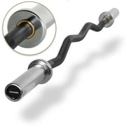 XMARK 4' EZ Curl Bar for 2 Olympic Weights, Chrome with Black Manganese Phosphate Shaft, 28 mm Grip