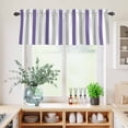 thumbnail image 5 of 3 Piece Kitchen Curtains and Valances Set Purple Grey Striped Cafe Curtains 36 Inch Length Minimalist Farmhouse Stripe Valance & Tier Curtain for Living Room Bedroom Small Window 54"x18"+27"x36"*2, 5 of 6