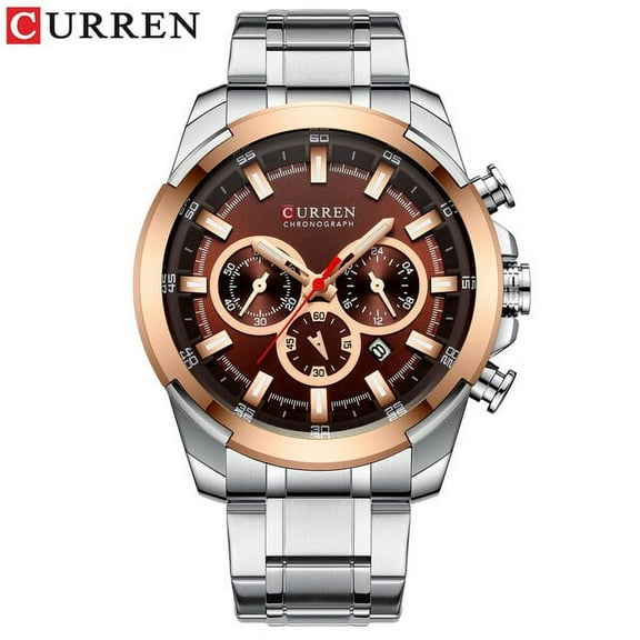 Curren Casual Sporty Wristwatches Stainless Steel Band Chronograph Clock Men's Watches Luxury Original Quartz Clock Male - Quartz Wristwatches