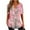 Pink, variant on Raeneomay Oversized T Shirts for Women Summer V-Neck Print Casual Loose Top Short Sleeve V-Neck Button Blouses Tops