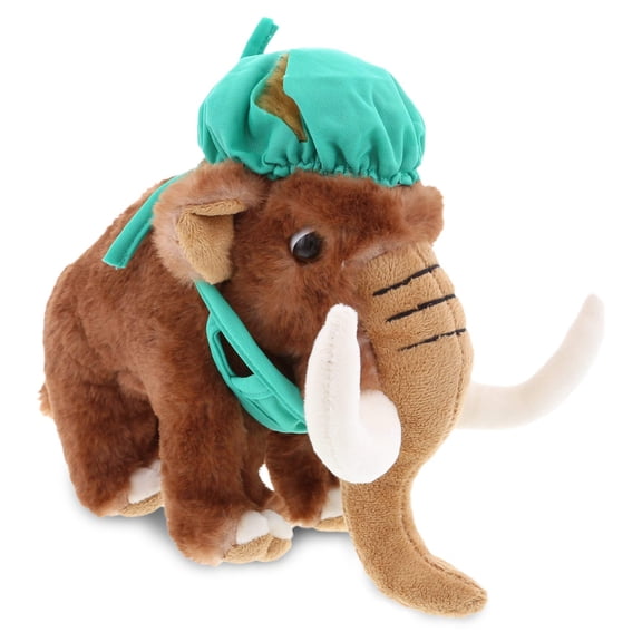 DolliBu Wild Mammoth Doctor Plush Toy - Super Soft Mammoth Doctor Stuffed Animal Dress Up with Cute Scrub Uniform & Cap Outfit - 9" Inches