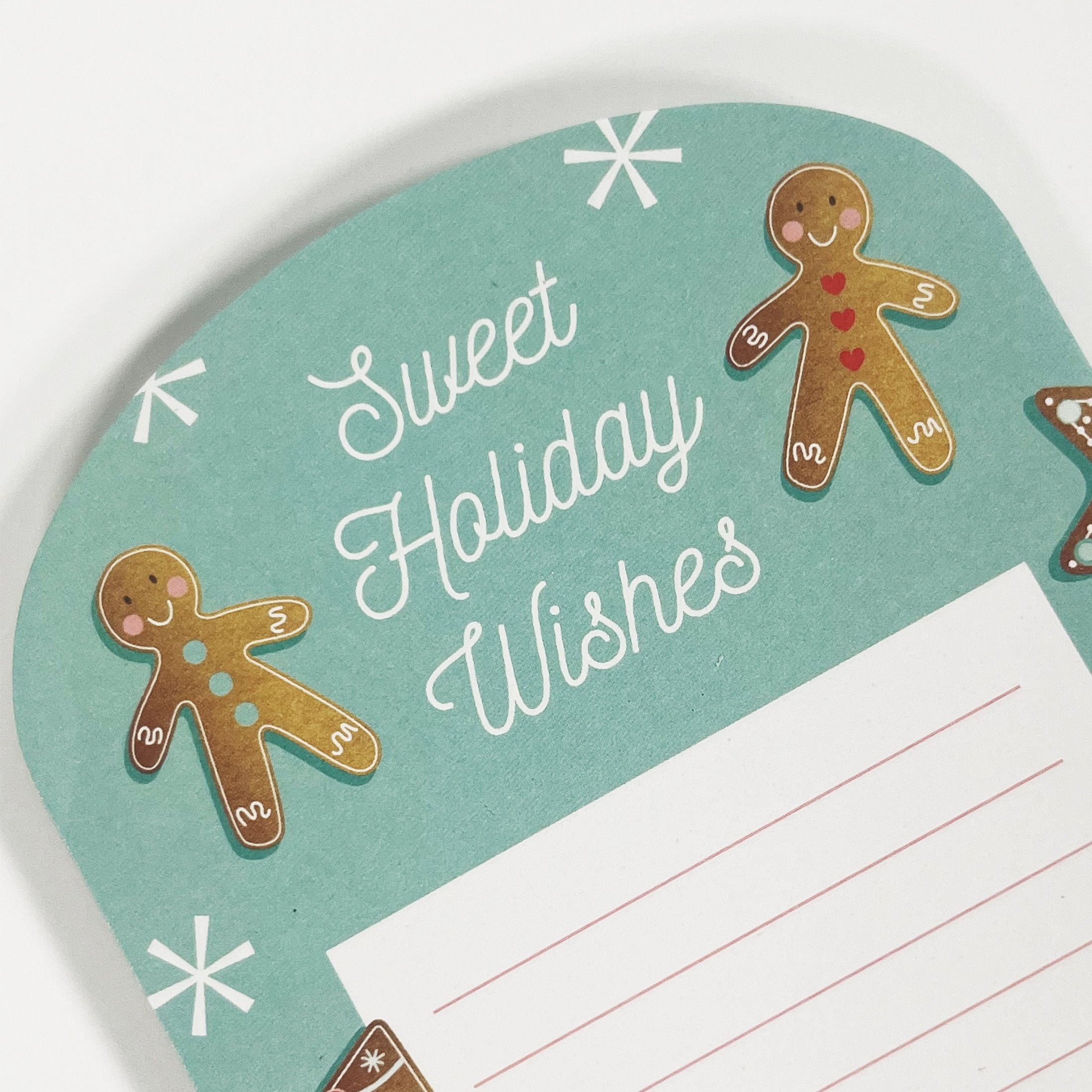 Bloc-notes de Noël en pain d'épices bleu Holiday Time, décoration magnétique