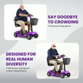 thumbnail image 6 of 4 Wheels Mobility Scooter for Seniors & Adults,15 Miles Electric Folding Wheelchair Device for Travel,Sunderwell,USB Port,300 lbs Capacity,Purple, 6 of 11