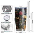 thumbnail image 6 of 20 Oz Pioneer Flower Coffee Tumbler Double Wall Insulated Stainless Steel Water Bottle | Metal Reusable Thermoses Flask with Cup Cap | Leak & Sweat Proof with Anti-Dust Lid, 6 of 7